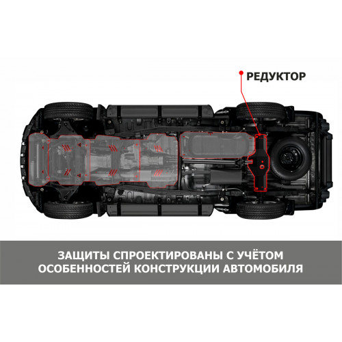 Защита Дифференциала АвтоБроня для Exeed VX 2020-2024, Сталь 45778 мм - Арт. 111.00954.1