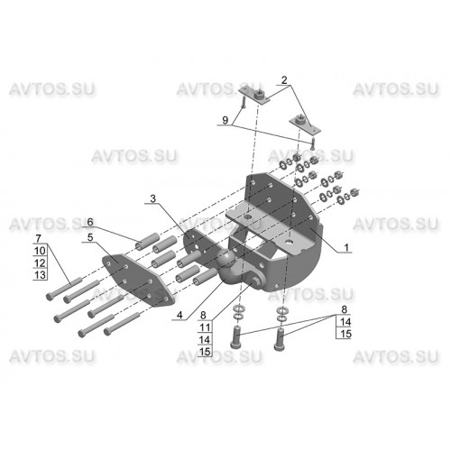 Фаркоп Avtos на TOYOTA Land Cruiser (J200 ) 2007- Арт.TY 25